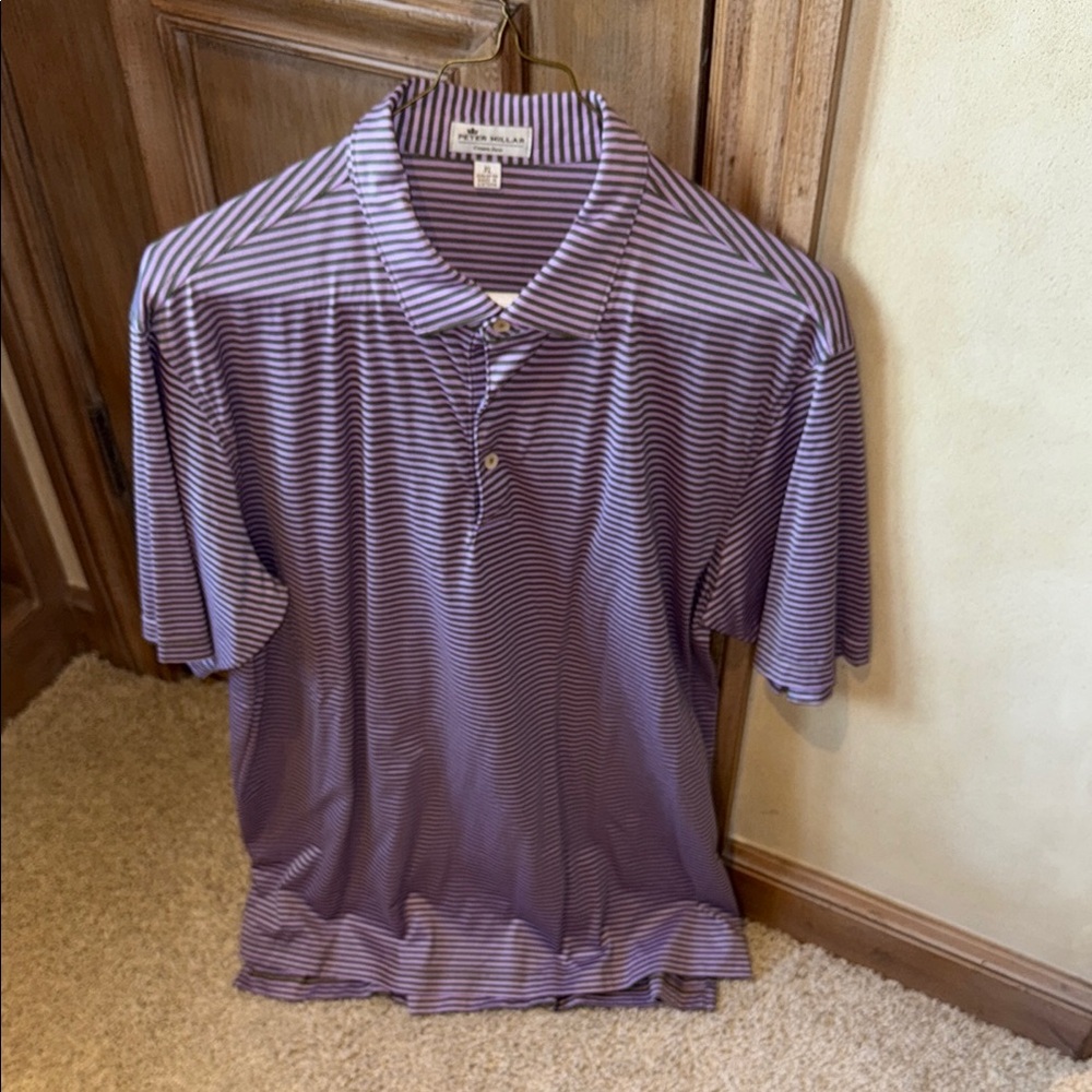 Purple Striped Polo Shirt